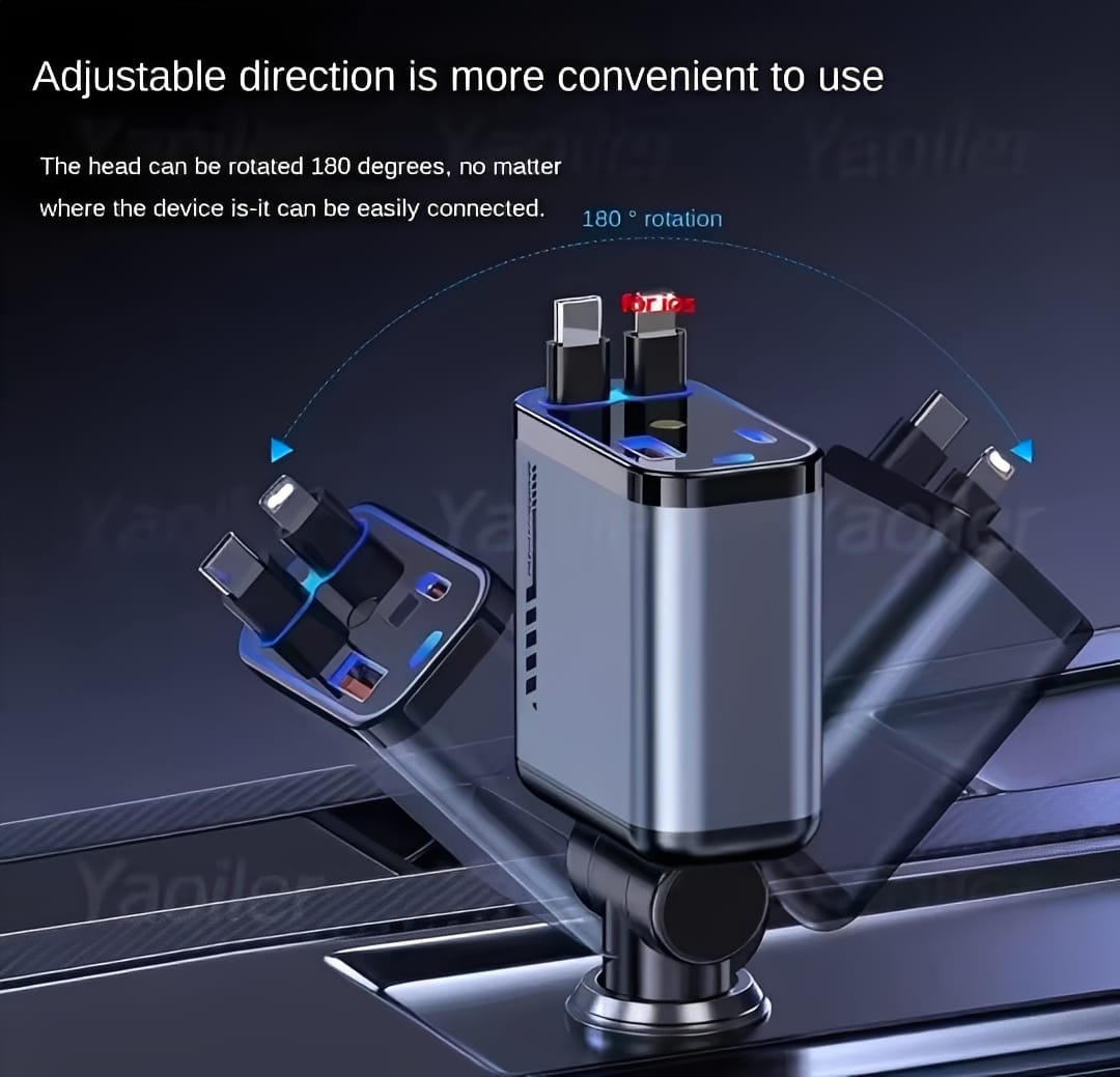 C6 4 In 1 Multi Functional Car Charger 20 Watt (With Light)