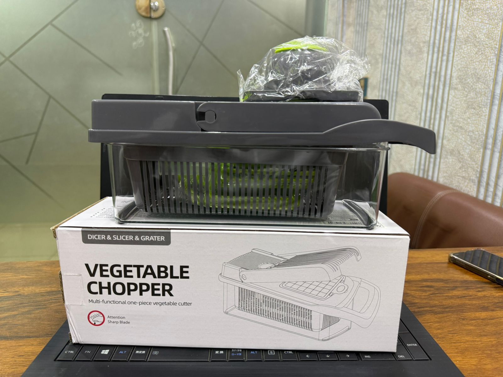 16-in-1 Multifunctional Vegetable Chopper & Slicer with Colander Basket and Storage Container