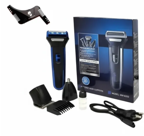 3-in-1 Rechargeable Electric Shaver & Trimmer – Beard, Hair & Nose Grooming Kit