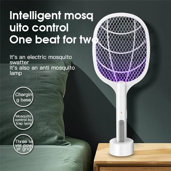 Rechargeable Electric Mosquito Killer Racket 2 In 1 LED Flash Light (Random Color)